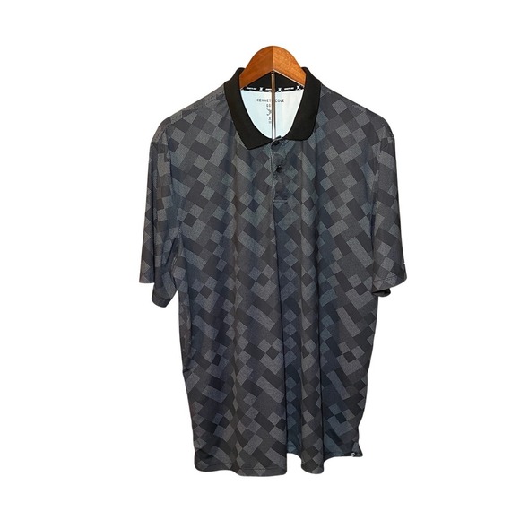 Kenneth Cole Other - Kenneth Cole Golf Polo Shirt Mens XL Gray Geometric Print Performance